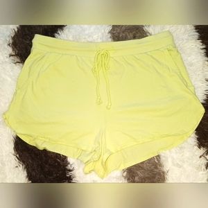 Colsie, size XL, pastel lime green rope drawstring lounge shorts.